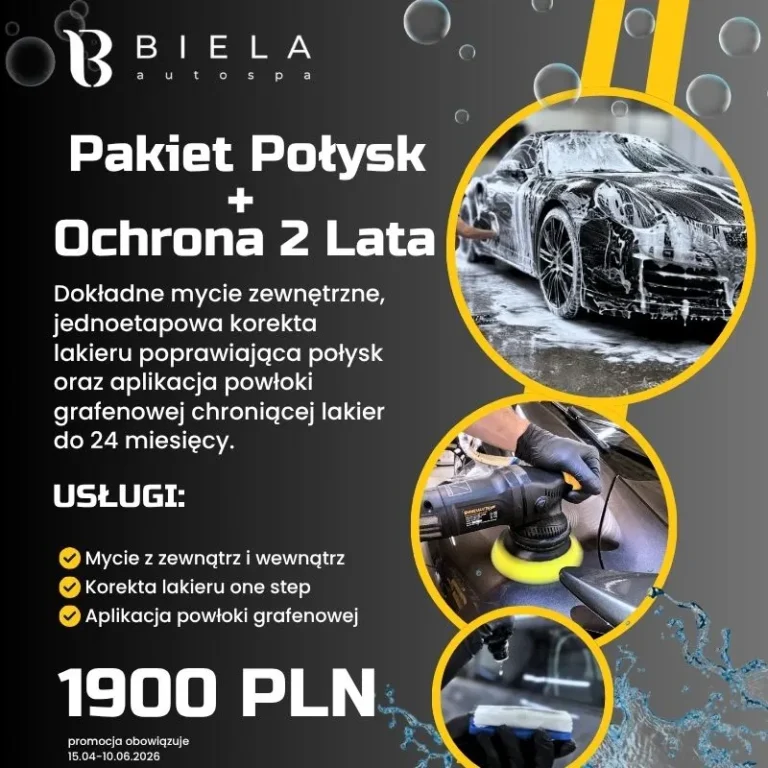 Pakiet Połysk + Ochrona Lakieru na 2 Lata 1900 PLN
