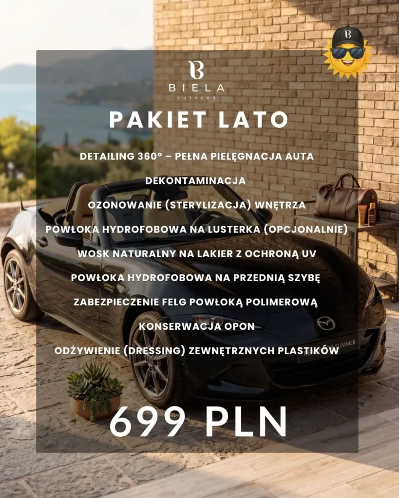 promocyjny pakiet detailingowy dla samochodu na lato 2026, profesjonalne czyszcczenie auta