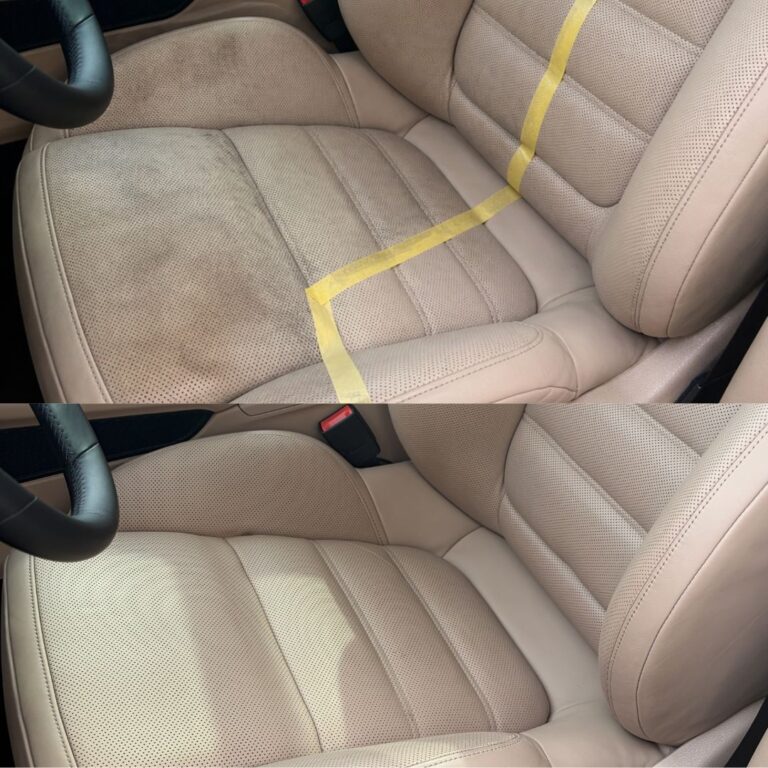 Czysta tapicerka samochodowa po praniu ekstrakcyjnym w Biela Auto Spa Kraków.